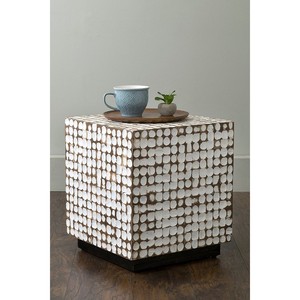 Handcrafted Coconut Wood Cube <b>Side</b> <b>Table</b> | Natural Wholesale Furniture India - Product Image 1