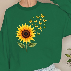 Sweatshirts femme motif tournesol et papillons - Product Image 3