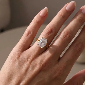 Elegant Design 925 Moissanite Split Shank 5.5Ct Cushion Cut Hidden Halo Engagement <b>Ring</b> Gold Plated Sterling Silver Everyday - Product Image 2