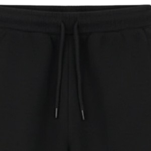 Pantalon de jogging en maille noir décontracté, taille élastique, vêtement de détente, pantalon en maille douce, coupe décontractée pour hommes et femmes, style urbain - Product Image 3