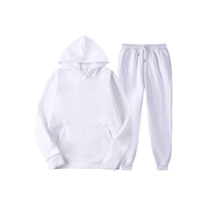 Conjunto de Sudadera con Capucha Roja Unisex, Corte Regular, Color Sólido, Pantalones Deportivos Casuales, Tela French Terry, Ropa de Otoño - Product Image 6