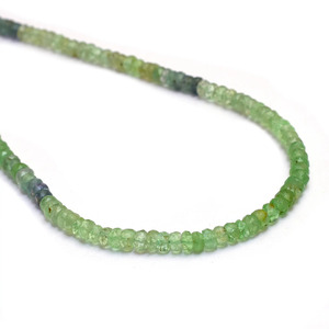 Cuentas sueltas de piedra semipreciosa Kornerupina de ojo de gato verde natural, facetadas micro, tipo rondel, de 4 mm, calidad AAA, para joyería. - Product Image 1