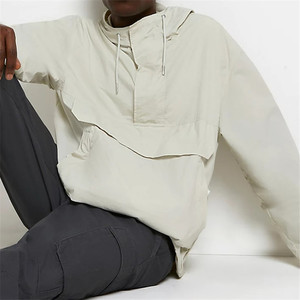 Custom Autumn Nylon Starter Front Pocket Zipper Hood <b>Jacket</b> <b>Light</b> Weight <b>Waterproof</b> Windbreaker Pullover <b>Jacket</b> for Men - Product Image 3