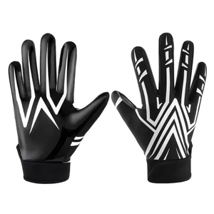 ถุงมืออเมริกันฟุตบอล SHIFT SPORTS Super Sticky น้ำหนักเบา สำหรับผู้ชายและผู้หญิง รุ่น Wide Receiver สีดำ ปิดข้อมือด้วยแถบตีนตุ๊กแก เหมาะสำหรับทุกฤดูกาล - Product Image 1