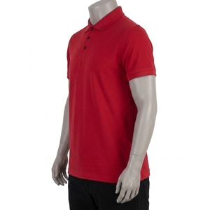 Polo de hombre transpirable de primera calidad, material de algodón y poliéster, color rojo, diseño y logotipo únicos. - Product Image 2