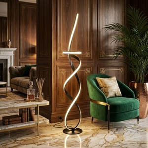 Handcrafted Gold Metal Shade Nordic Floor Lamp Modern Artistic Vertical Tube Standing <b>Light</b> App Touch <b>Sensor</b> Control Wedding - Product Image 6