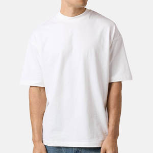 T-shirts pour hommes de qualité supérieure, coton lourd 350 GSM, jersey décontracté, coupe classique pour hommes, col rond, manches courtes, t-shirt blanc uni - Product Image 3