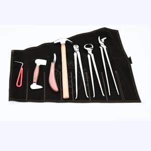 Kit de Herramientas para Herrador con Estuche Rodante Negro, Martillo, Cortaúñas para Pezuñas, Herramienta para Rematar, Cuchilla Afilada para Pezuñas, Extractor de Clavos y Limpiador de Pezuñas - Product Image 1