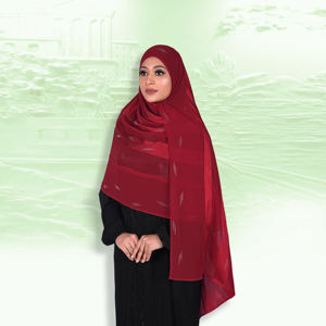 Elegante Hiyab Musulmán de Chifón Sólido con Detalles Discretos de Piedras, Suave y Ligero, para Oración y Uso Diario - Product Image 1