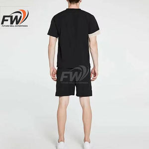 Conjunto de camiseta y pantalones cortos para hombre, conjunto de dos piezas de verano, pantalones cortos deportivos, camiseta gruesa de manga corta con camisetas personalizadas para hombre - Product Image 2