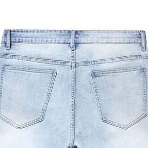 Blue Men's Denim <b>Work</b> <b>Jean</b> Shorts 100% Cotton Simple Style Knitted Weaving Method for Summer - Product Image 5