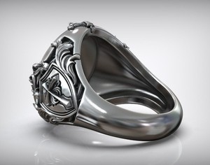 Bague gothique Saint Raphaël en argent sterling 925 oxydé noir - Product Image 3