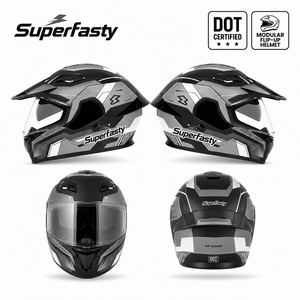 New Wholesale DOT Full <strong>Face</strong> Flip Modular ABS Motorcycle <strong>Helmet</strong> Quick Release Closure Adjustable Double <strong>Visor</strong> All Seasons Touring - Product Image 5