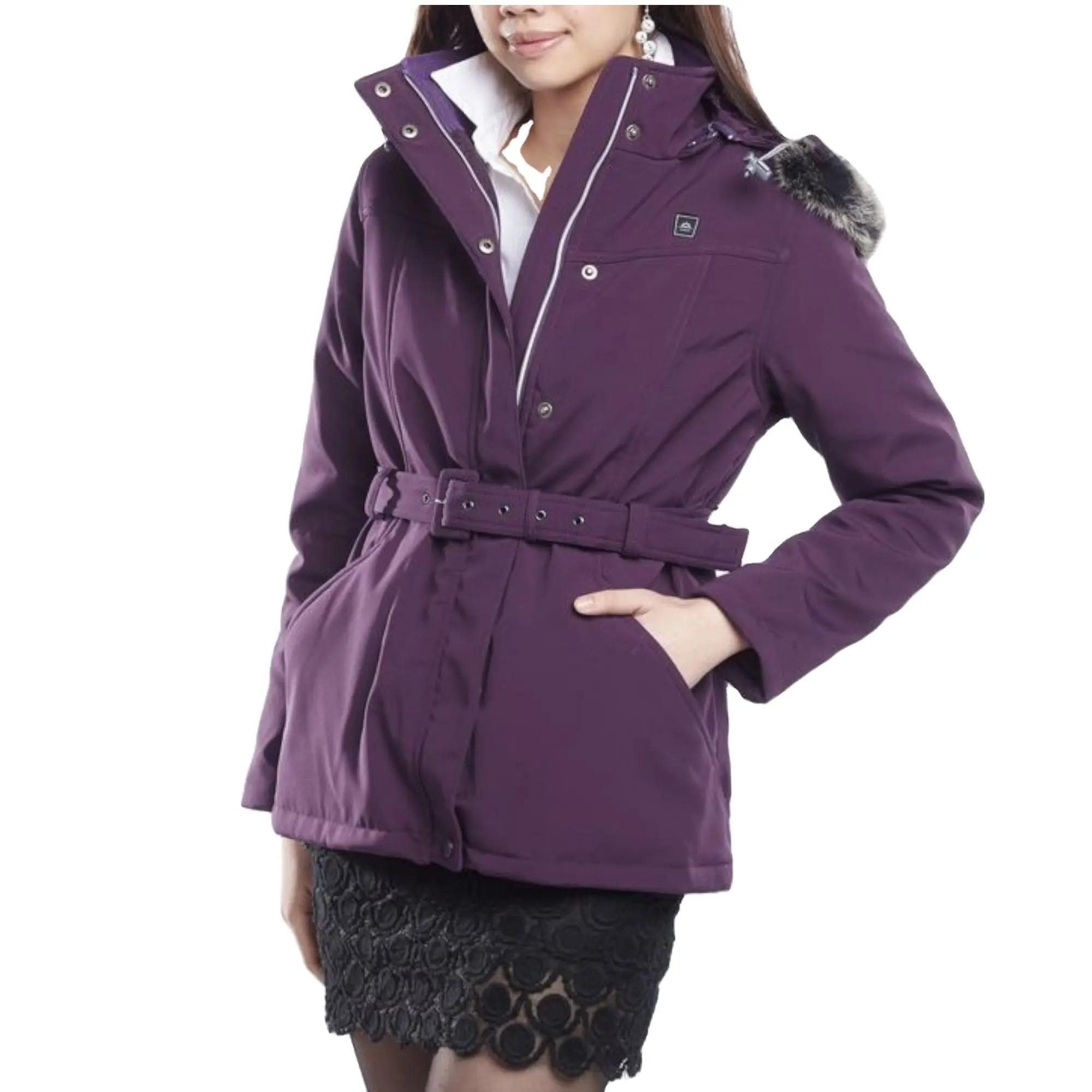 Wholesale Winter Fashion Women Hooded Fur Heated Jacket For Women
