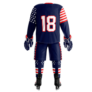 Maillots de hockey sur glace imprimés par sublimation, style unique, respirants, pour l'hiver, ensemble uniforme de sport personnalisé avec logo frontal - Product Image 2