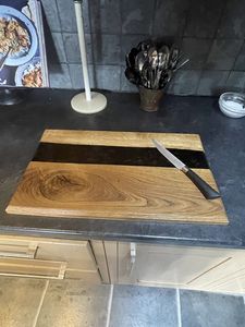 Artisan Crafted <b>Wooden</b> Epoxy Board for <b>Dining</b> <b>Table</b> <b>Rustic</b> Resin River <b>Wooden</b> Cutting Board for Farmhouse Style - Product Image 2
