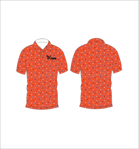 Custom Men Sublimation <b>Polo</b> Shirt <b>Orange</b> Floral Print Golf <b>Polo</b> Moisture Wicking Short Sleeve Performance OEM Supplier - Product Image 2