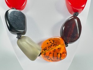 Handmade Resin <b>Angel</b> Statement Necklace Irregular Shape Multicolor Beads Crafted with Natural Stone Look Modern Fashion Design - Product Image 4