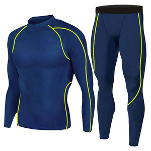 Combinaison de sport de compression pour hommes, vêtements de fitness, vêtements de sport élastiques, tenue de musculation, tenue de course à pied - Product Image 1