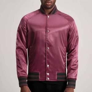 Men's Eco-Friendly Breathable Silk Jackets Soft Lightweight Outerwear <b>Covered</b> <b>Button</b> Closure Stand Front for Modern Fashion - Product Image 1