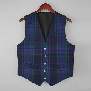 Chaleco Escocés con Estampado Tartán para Hombre, Estilo Boda, 5 Botones, Chaleco Escocés - Product Image 1