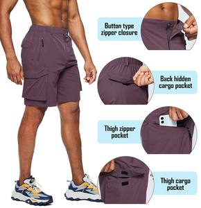 Pantalones Cortos Bermuda para Hombre con Franja Lateral, de Secado Rápido, Ecológicos, Deportivos, para Gimnasio, de Poliéster/Algodón, Precio Económico al por Mayor, Pedido al por Mayor - Product Image 4