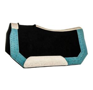 Coussin de selle d'équitation en laine, accessoire de travail artisanal, oled à la main, feutre de travail usiné, noir occidental - Product Image 1