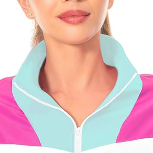 Conjunto Deportivo de 2 Piezas para Mujer a Precio Económico, Diseño Color Block, Corte Holgado, Manga Larga, Cuello Camisero, Tejido Transpirable de Poliéster - Product Image 6