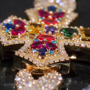 Bracelets Dvars Diamond Infinity Link, chaîne à maillons croisés multicolores en moissanite, argent 925 pour homme, luxe, hip hop - Product Image 4