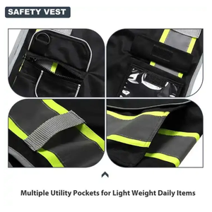 Chaqueta de Seguridad Reflectante de Alta Visibilidad, Resistente al Viento, con Múltiples Bolsillos, Ropa de Seguridad Vial de Alta Calidad - Product Image 5