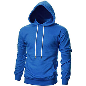 <b>Men</b> Solid Color Hooded Sweatshirt Cotton Knitted Casual <b>Pullover</b> With Kangaroo Pocket Regular Fit Autumn Wear - Product Image 2