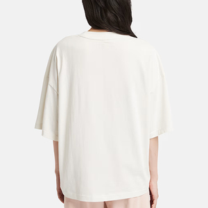 เสื้อยืดผู้หญิงคอกลมแขนตกแต่งลายปัก OEM/ODM ขายดีประจำฤดูร้อน ปักโลโก้ตามสั่ง ผ้าฝ้าย 100% ระบายอากาศได้ดี - Product Image 3