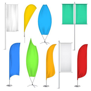 Bandera Publicitaria Portátil de Polipropileno Tejido Transpirable con Impresión Personalizada, Correa Ajustable y Montaje Instantáneo - Product Image 1