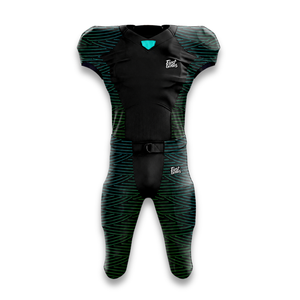 Custom Men's Sleeveless American Football Jersey Black Green Geometric Print Moisture Wicking Fitted Sport Apparel - Product Image 1