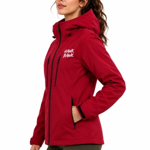 Chaqueta softshell ligera con capucha y cremallera completa para mujer, ropa para exteriores, corte regular, mangas largas, ajuste cómodo - Product Image 3