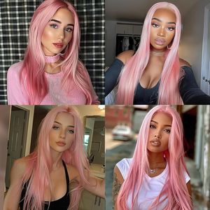 BERRYLION Parrucca lunga e diritta da 28 pollici per donne nere Parrucca sintetica per donne di colore rosa - Product Image 2