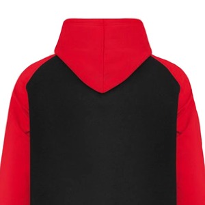 <b>Men</b> <b>Black</b> Red Raglan Hoodie Glitter Dot Logo Print Casual Streetwear Regular Fit Autumn Knitted Fleece <b>Sweatshirt</b> - Product Image 5