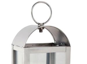 Lanterne en métal décorative d'extérieur, finition nickel brillant, style moderne, lanterne à bougie faite à la main, best-seller - Product Image 2