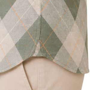 Chemise à manches longues pour homme en coton à carreaux vert sauge et beige, style décontracté, boutonnée, fournisseur de vêtements de mode en gros sur mesure - Product Image 4