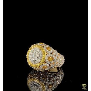 Anillo de Campeonato con Diamantes Cultivados en Laboratorio para Hombre, Anillo de Oro Amarillo con Incrustaciones de Diamantes, Anillo de Lujo Estilo Hip Hop - Product Image 5