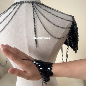 Hombreras de armadura de cadena de escamas de dragón, capas de cadena metálica, anillas metálicas, pieza para el cuello, disfraz de cosplay para festivales - Product Image 6