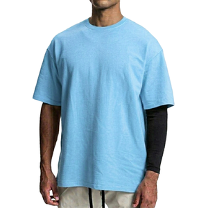 T-shirt unisexe streetwear hip-hop 250 g/m² en coton 100 % tricoté, coupe oversize, effet délavé, style vintage, design vierge - Product Image 3