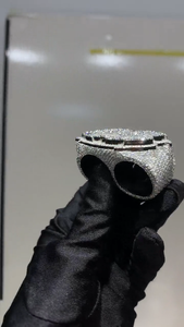 Lab Grown Diamond Shark <b>Ring</b> White Gold Statement <b>Ring</b> Iced Out Hip Hop Luxury Jewelry For <b>Men</b> Unisex Gift Style - Product Image 4