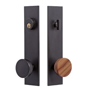 Poignée de porte double en acier inoxydable noir tendance pour meubles et maison, personnalisable avec fonction passage et confidentialité - Product Image 1