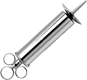 Jeringa removedora de cera de oreja Premium de tendencia de acero inoxidable cromada con instrumentos quirúrgicos de disco de protección de Shu & Company - Product Image 1