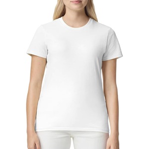 Camiseta Blanca de Cuello Redondo para Mujer, 100% Algodón, Corte Regular, Color Sólido Informal, Tejido Jersey Transpirable, Manga Corta - Product Image 5