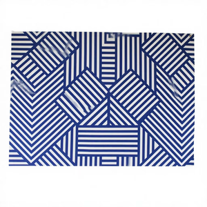 Top Quality Fashion Luxury <b>White</b> Color Sheet Blue Zigzag Printed Stripes Handmade Recycled Cotton Paper Sheets - Product Image 1