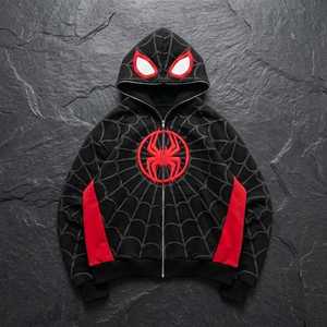 <span class=keywords><strong>Felpa</strong></span> con Cappuccio <span class=keywords><strong>Spider</strong></span>-<span class=keywords><strong>Man</strong></span> per Uomo, Stampa Rossa e Blu, Casual, Lavorata a Maglia, Vestibilità Ampia, Abbigliamento Invernale Traspirante con Tasche in Poliestere/Cotone - Product Image 5