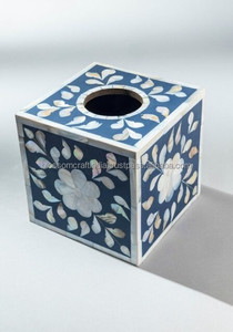 Mother of Pearl Inlay Tissue <b>Box</b> Holder Handmade Shell Mosaic Rectangular Cover for Bathroom <b>Vanity</b> Living Room Office - Product Image 5