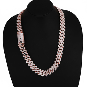 Wholesale 14KT Rose Gold Iced Out Cuban Chain for Men High Quality Hip Hop Style Lab Grown Diamond Fashion Jewelry - Product Image 1